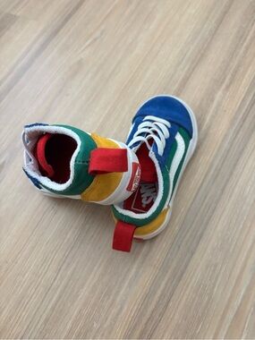 Vans Kids' Multicolor High-Top Sneakers - Blue/Green/Yellow/Red size 6c